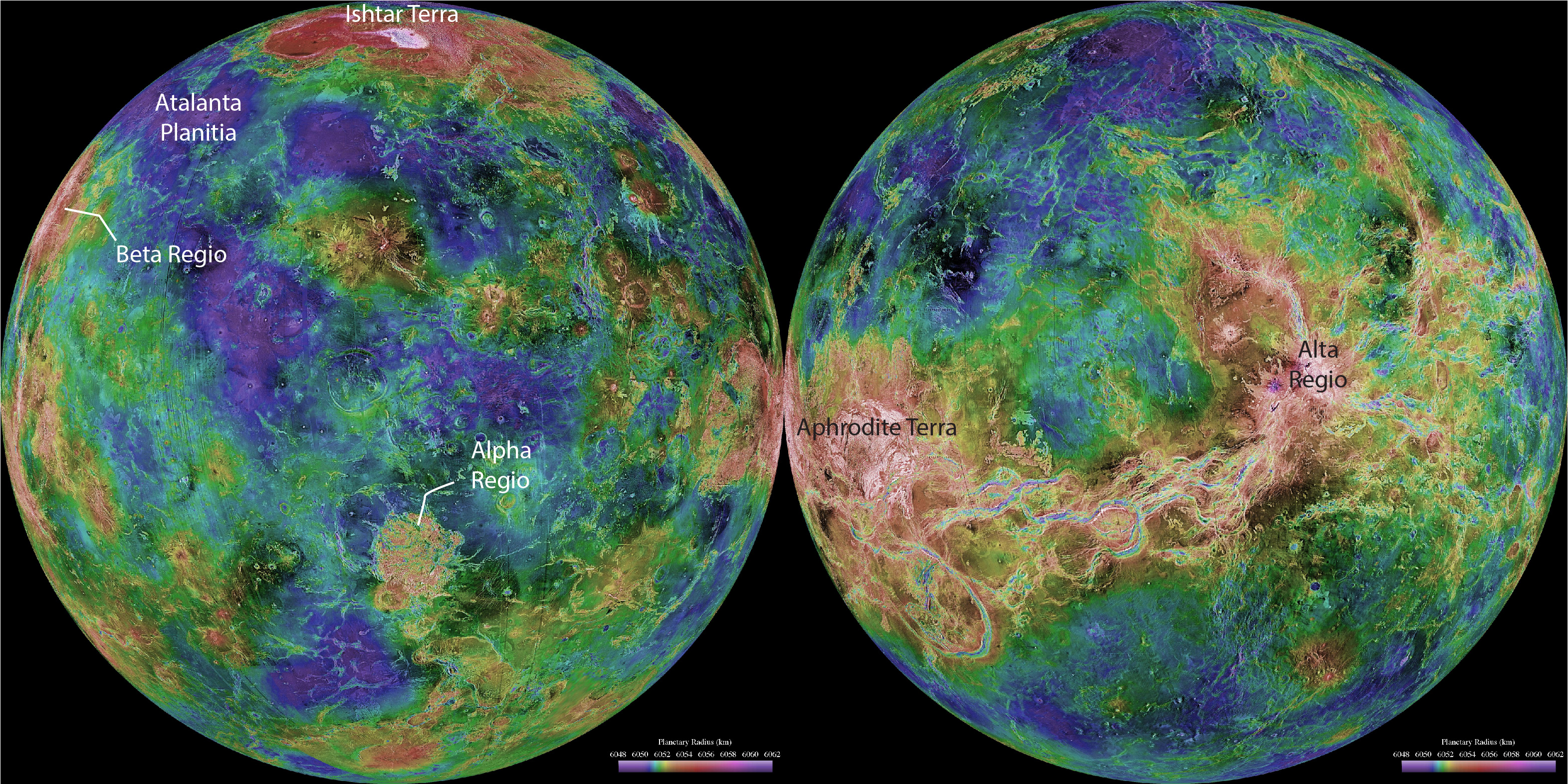 planet venus surface features