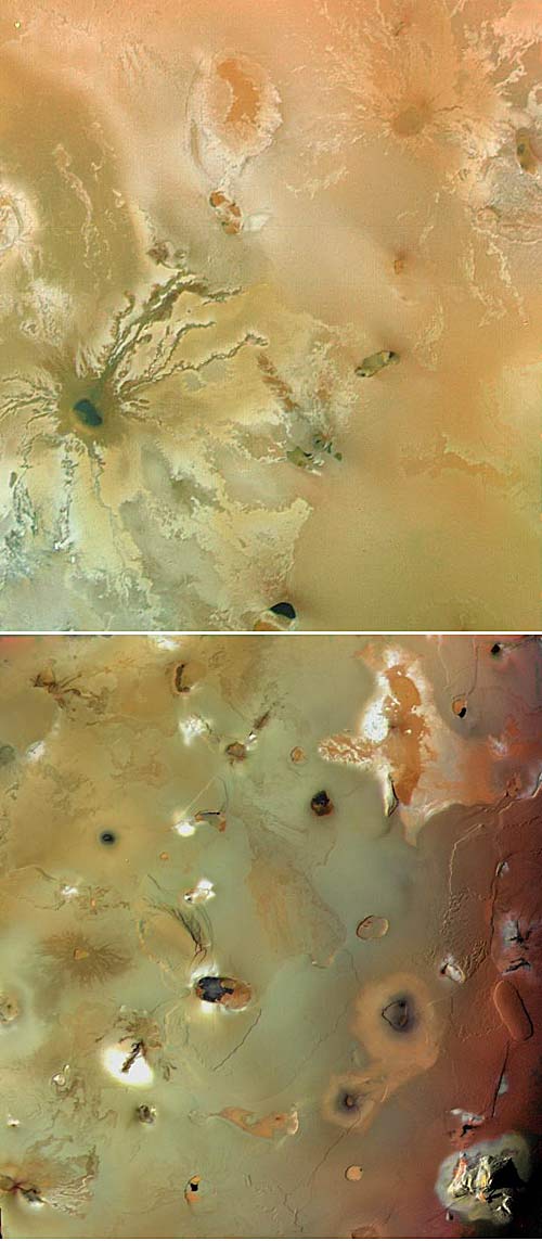 Volcanic features on Io